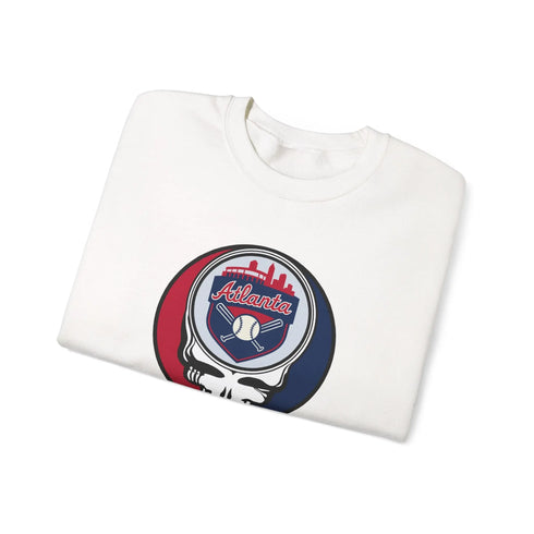 Grateful Dead - Atlanta Braves Stealie Grateful Dead Crewneck Sweatshirt - MLB - StealieShop